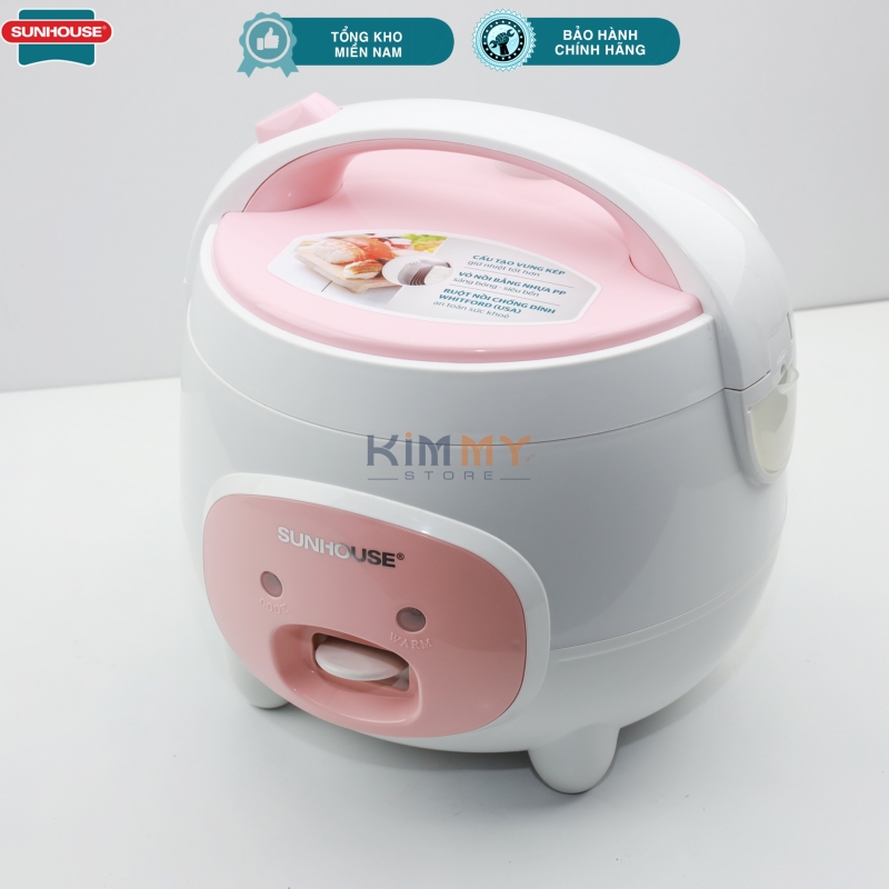 Nồi cơm điện Sunhouse SHD8607W 1.2L & 1.8L heo hồng